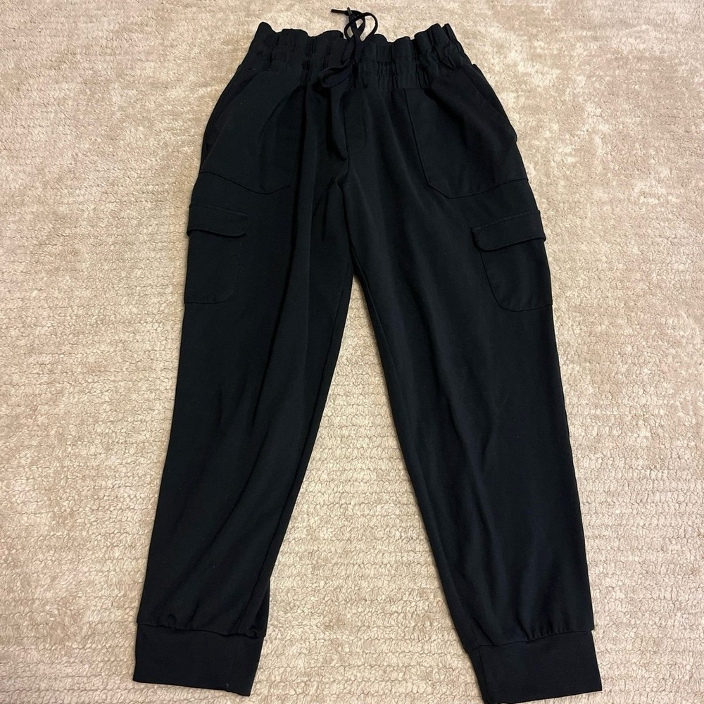 Mondetta Performance Luxury Cargo Jogger Pants Womens L Black Stretch Athleisure